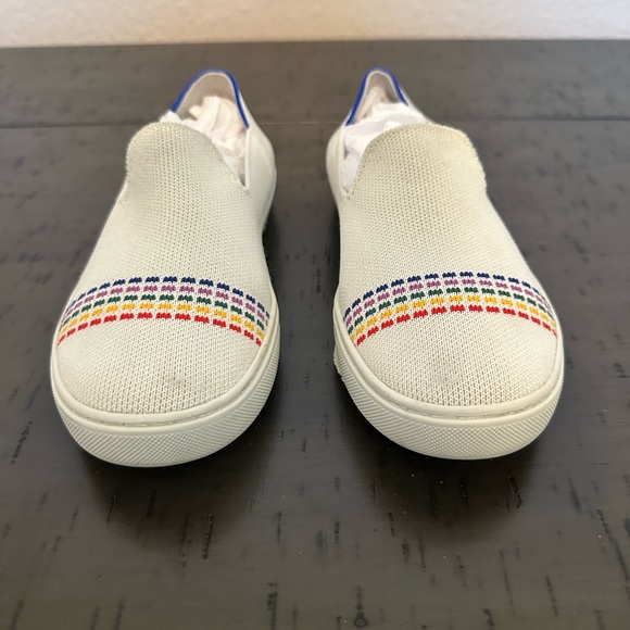 Rothy’s White Rainbow The Kids Sneaker - Picture 4 of 7